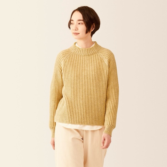 Muji Sweaters - MUJI - Andean Wool Chunky Rib Women's Ribbed Sweater